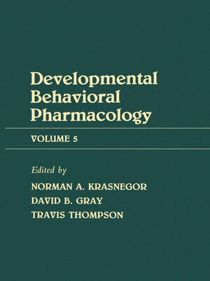 cover image of Advances in Behavioral Pharmacology